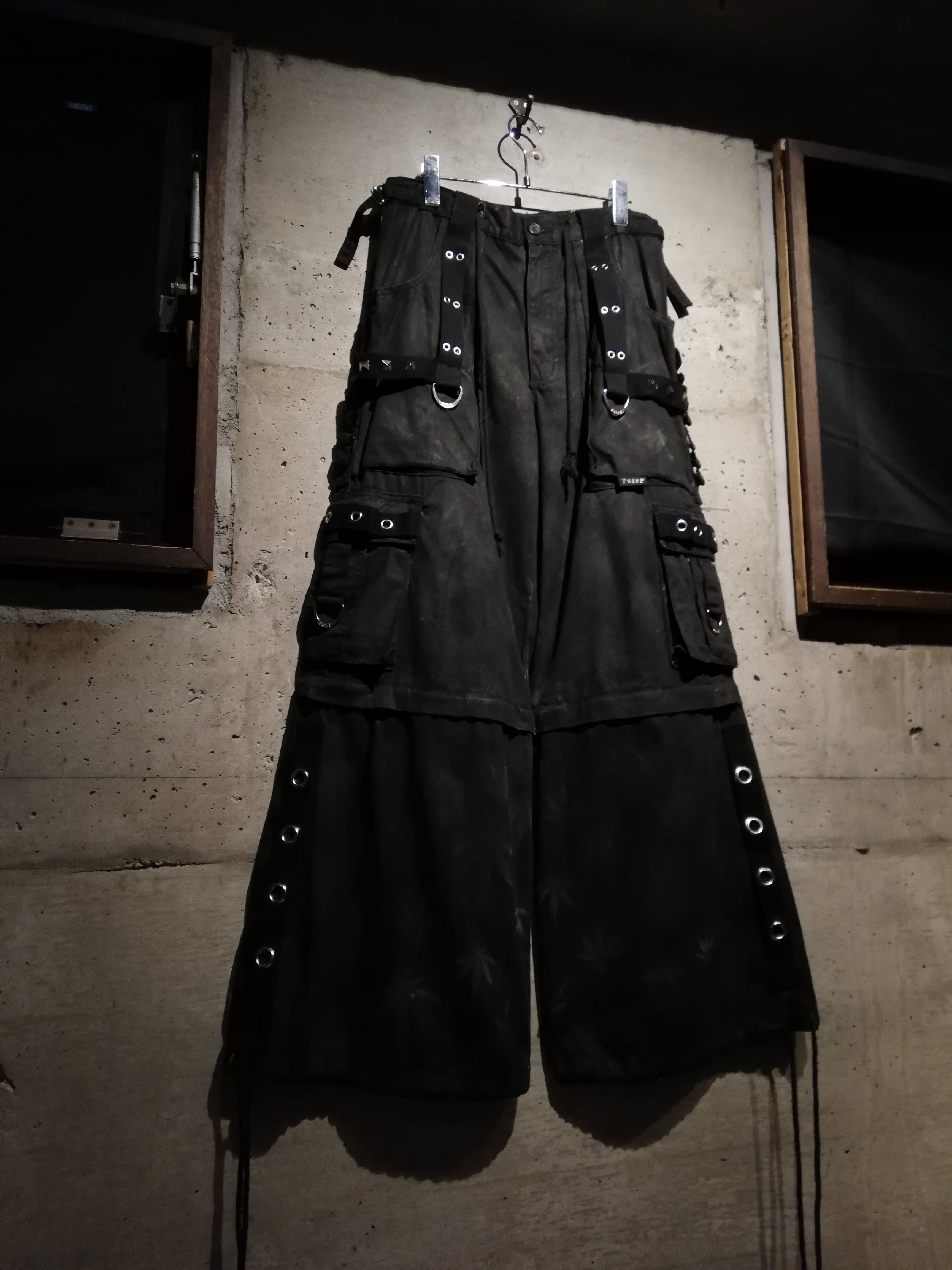 Caka】“TRIPP NYC” “2WAY” Cannabis Pattern Super Wide Bontage Pants