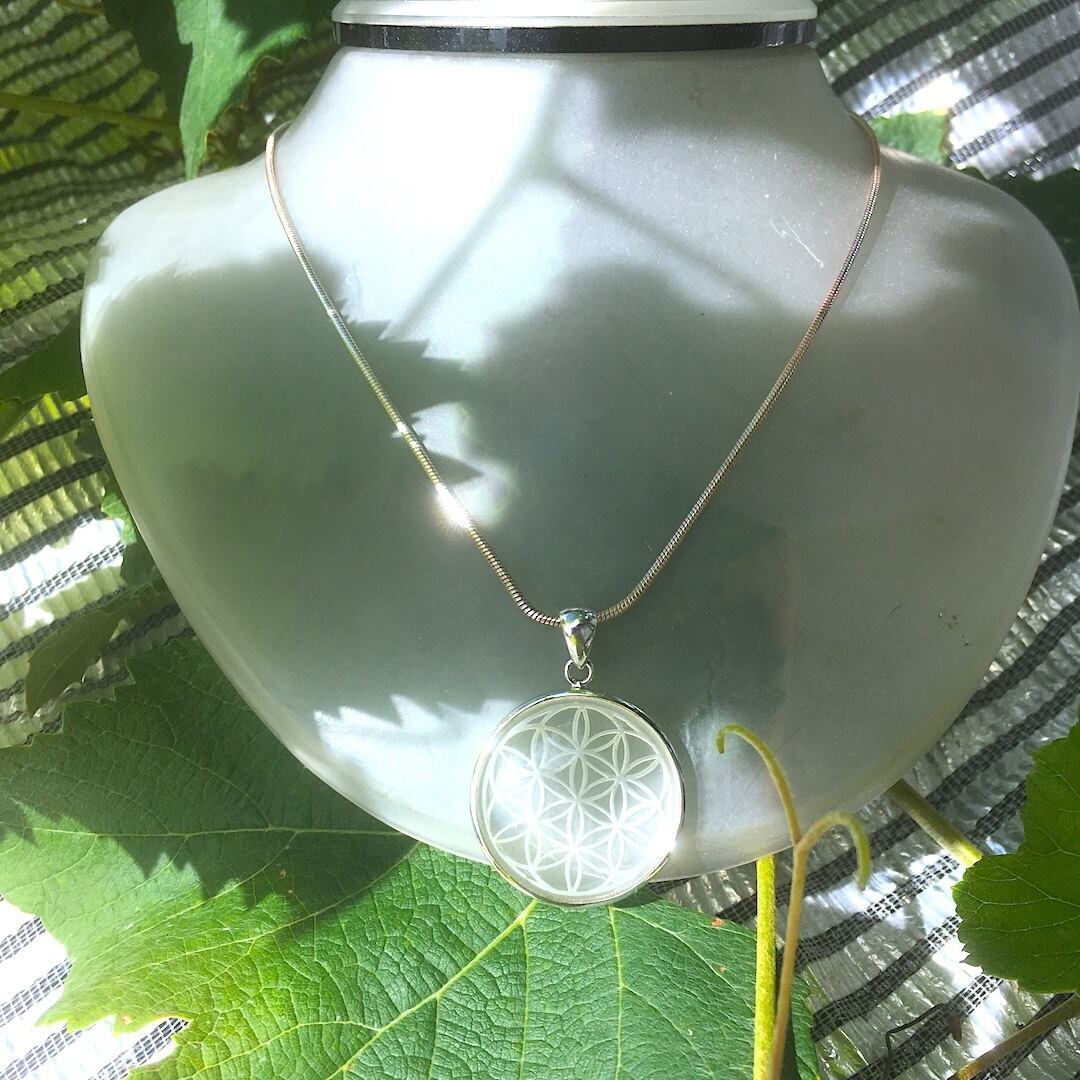 【一点物】SV925✦4月の誕生石✦Seed Of Life✦水晶ペンダント✦
