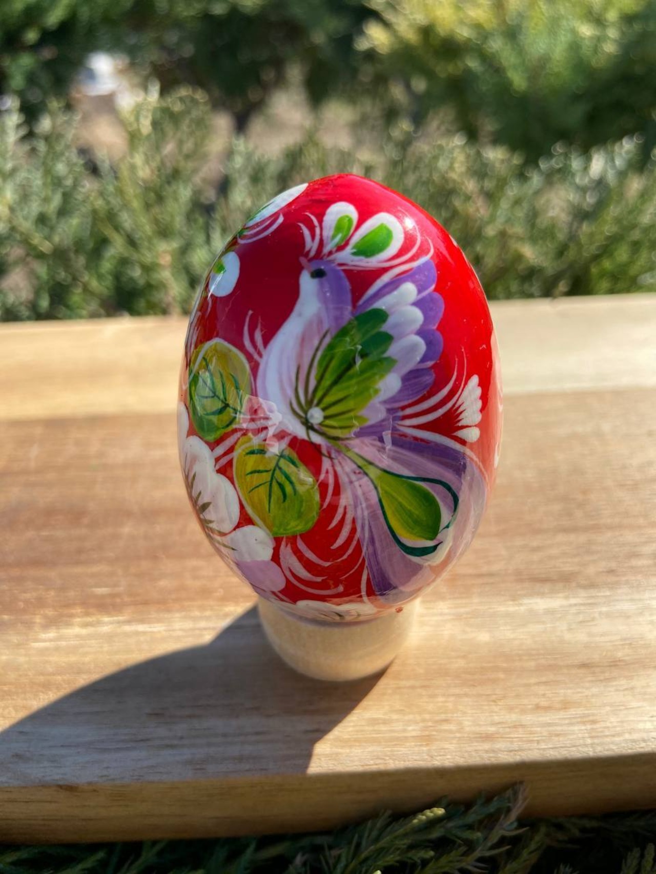 ペトリキウカ塗り　木製イースター・エッグ 7cm　ホメンコ作 - 1