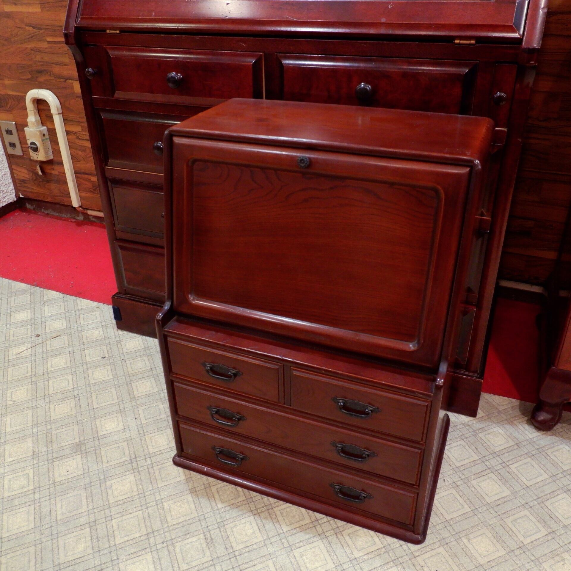 クラシック家具 ライティングビューロー デスク 机 スモールサイズ 座