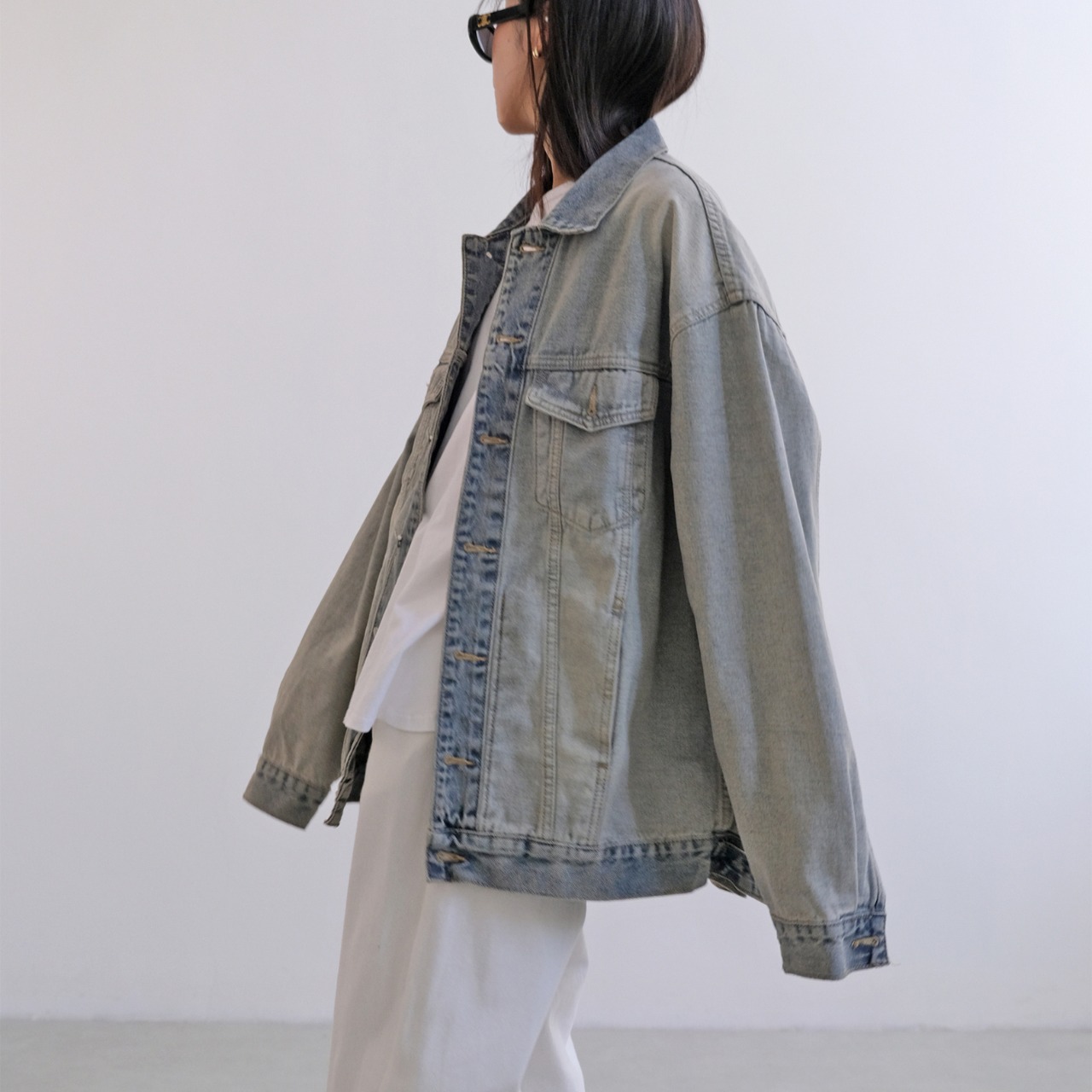 reversible Oversized Denim Jacket T3603