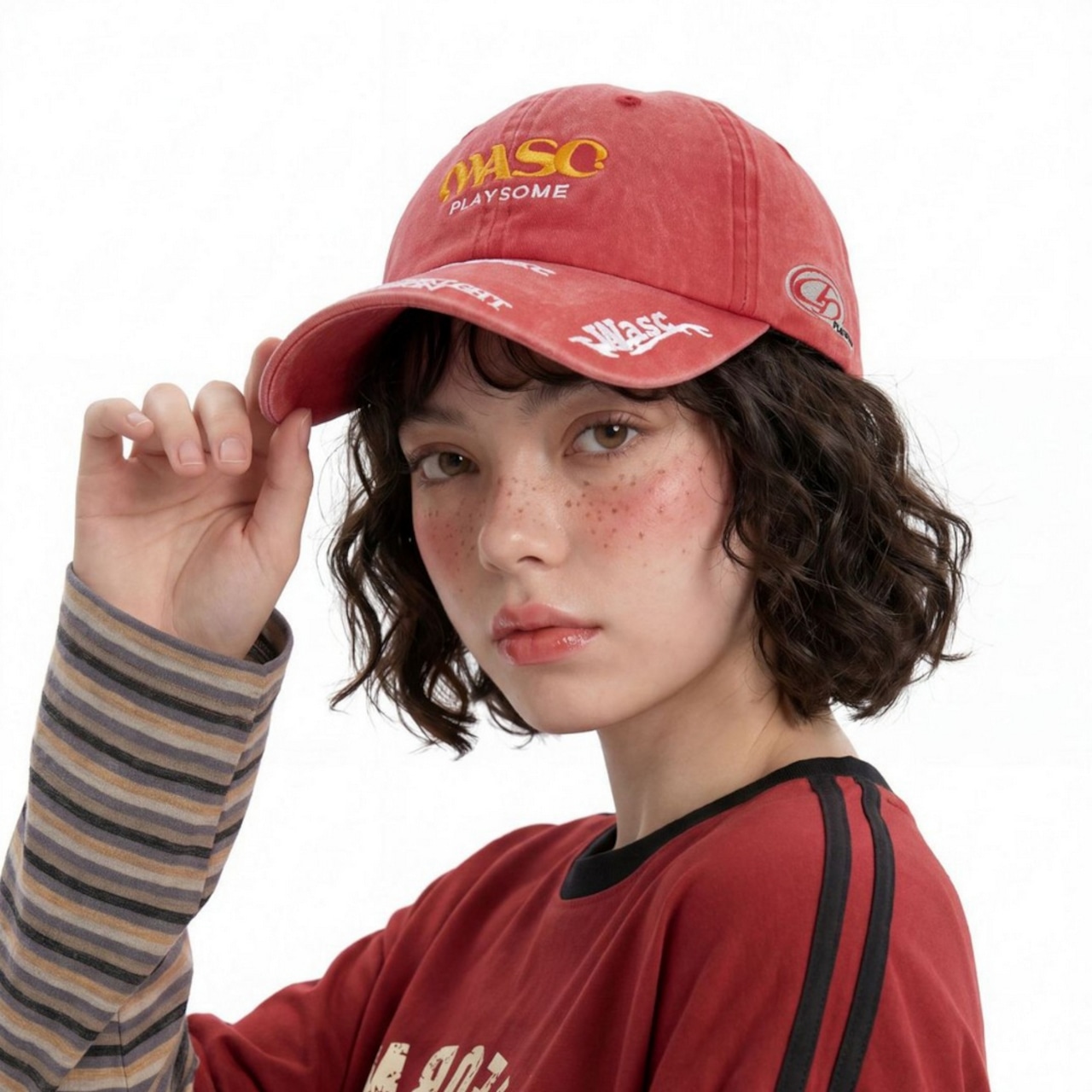 3色ヴィンテージ刺繍 キャップ G141