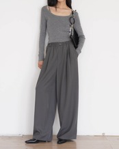 Tuck waist wide Pants T20172