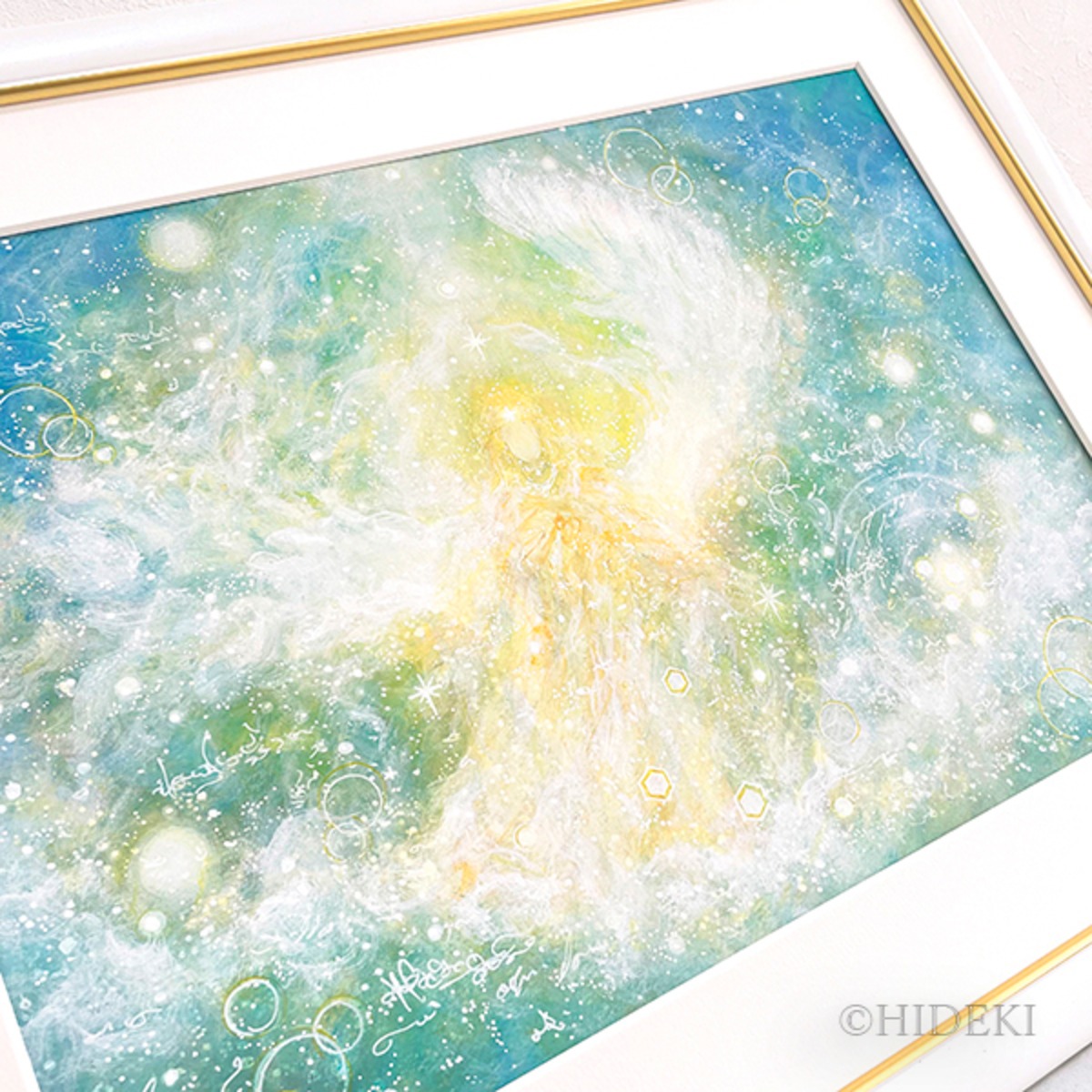 Emerald Angel 天使のアクリル画原画 | ヒーリングアート販売 HYM PLANET