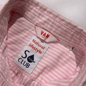 VAN JAC Shower CLUB ヴァンヂャケット ストライプ BD オックスフォード シャツ ワンピース サイズ F /ピンク/レディース