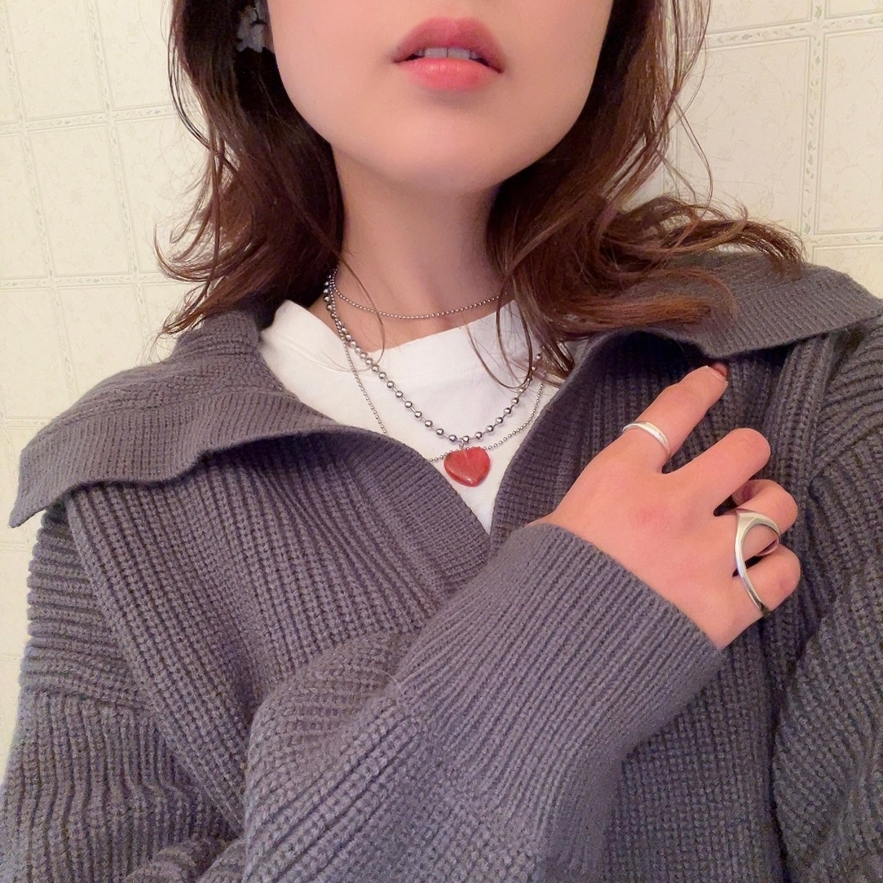 ボールチェーン　マンテルネックレス ［SSN027］