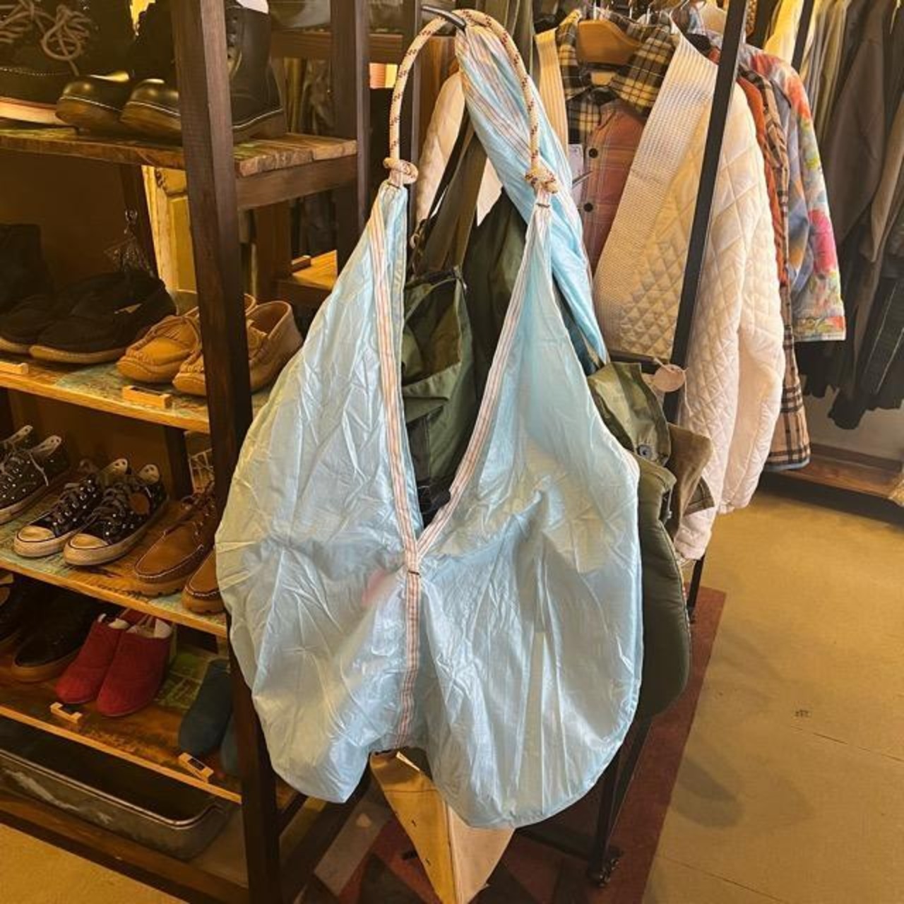France Parachute shoulder bag Blue　フランス　パラシュートショルダーバッグバッグ　ブルー　ショルダーバッグ
