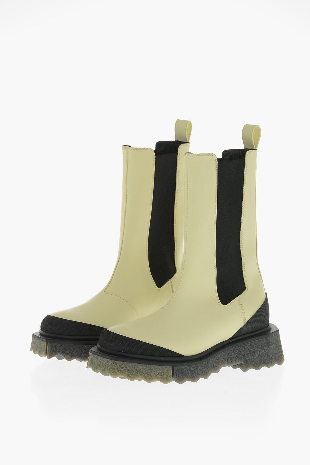 OFF-WHITE オフホワイト ブーツ レザー・ファブリック・ラバー