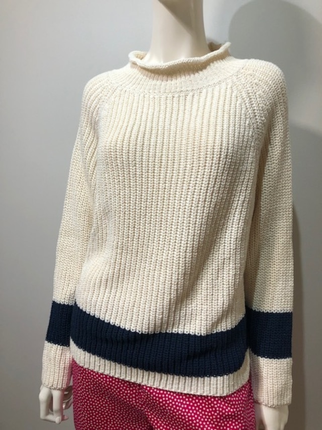 DR.BLOOM　Blue Swim Sweater Col.White/Navy 長袖サマーニットセーター　スペイン製