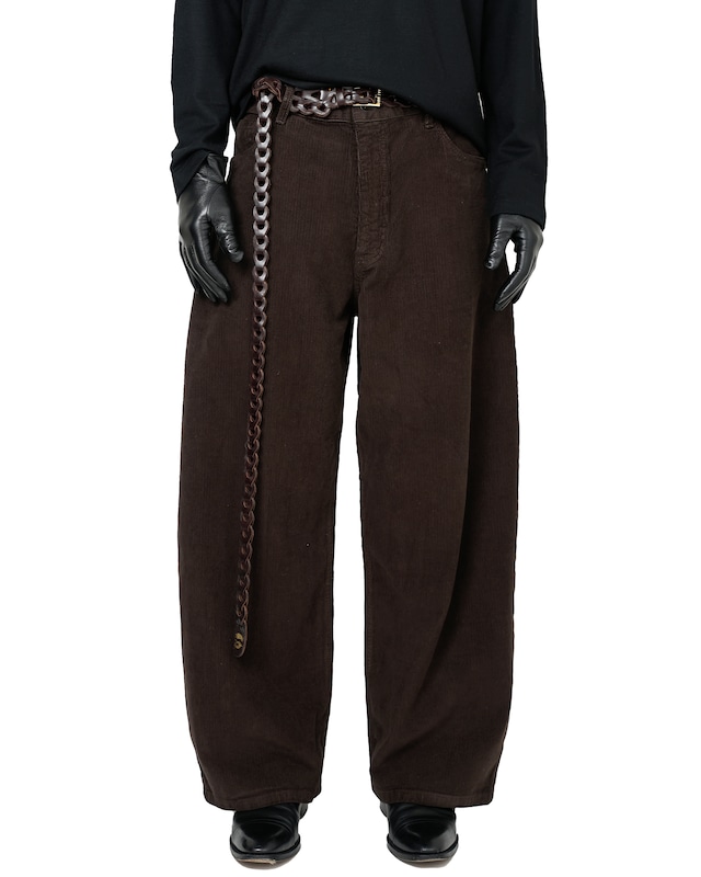 STUDIO NICHOLSON "PAOLO" CORDUROY WIDE LEG PANT〔COFFEE〕