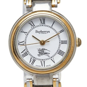 バーバリー 8000 腕時計 クオーツ ホワイト文字盤 ステンレススチール レディース BURBERRY 【中古】