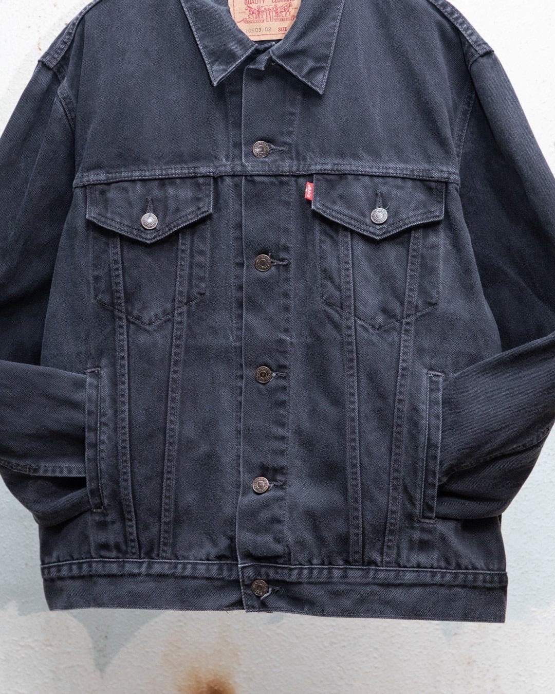 1990s Europe “Levi's” 70503-02, black denim trucker jacket
