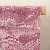 「ラズベリーレッド×グレージュ」花火柄〜洗えるきもの（シルジェリー）〜