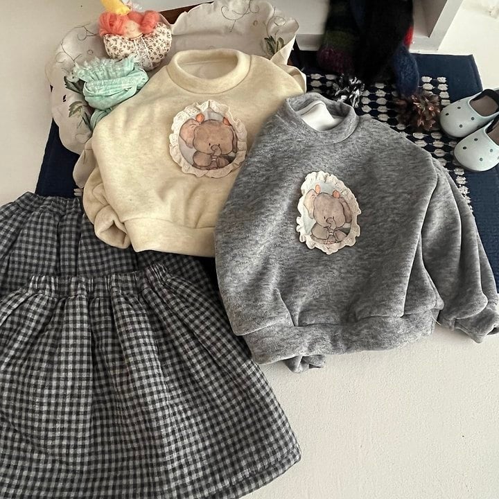 テディチェックセットアップ S,M,L,XL,JS / AIAI 26winter/ 韓国子供服