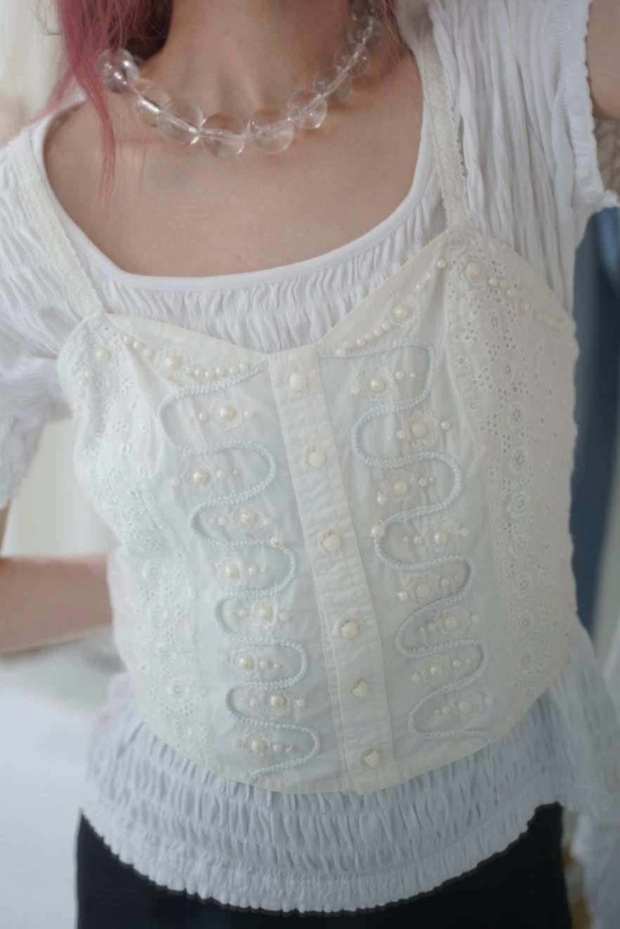 perl decoration camisole