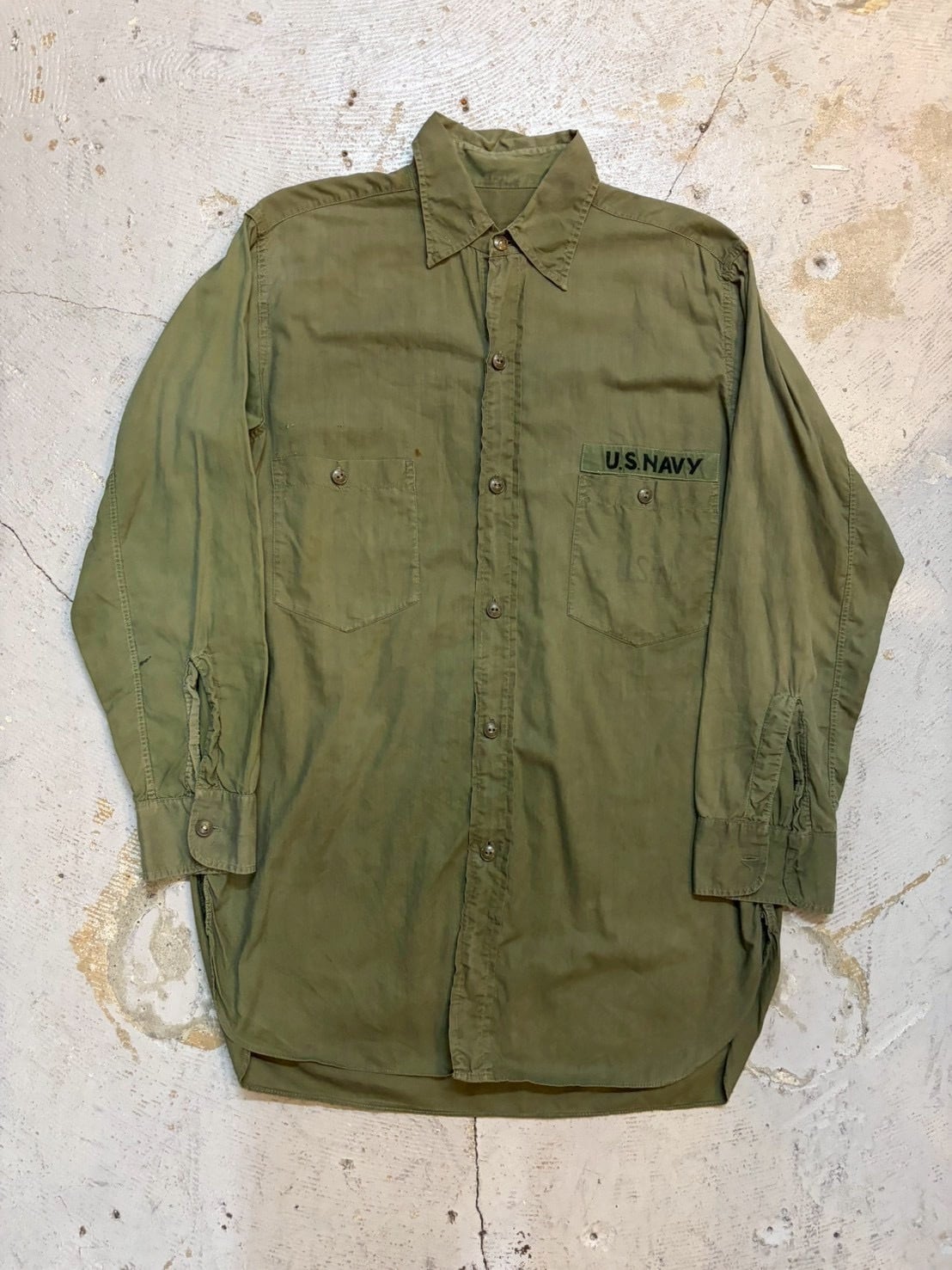 VINTAGE 40's U.S.NAVY N-3 COTTON POPLIN UTILITY SHIRT | vintage