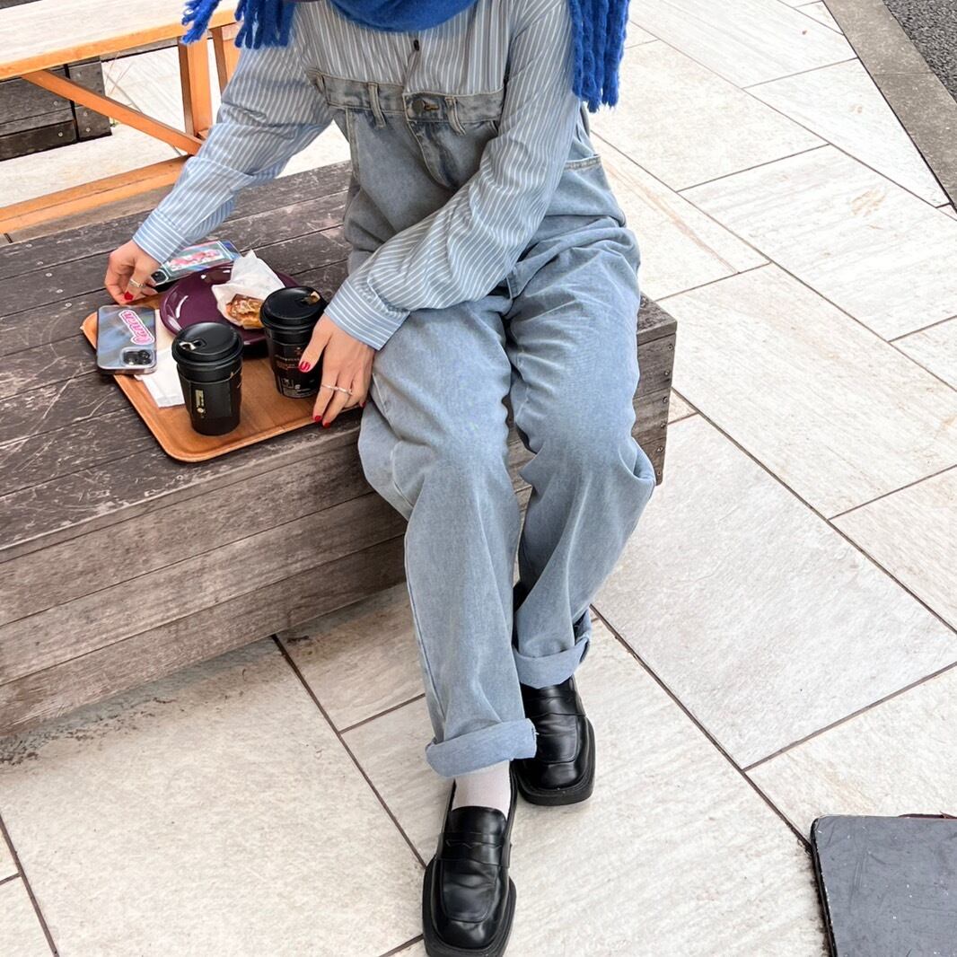 push push ストライプデニム　専用 PUSH PUSH STRIPES PANTS ストライプ ワイドデニム - メルカリ