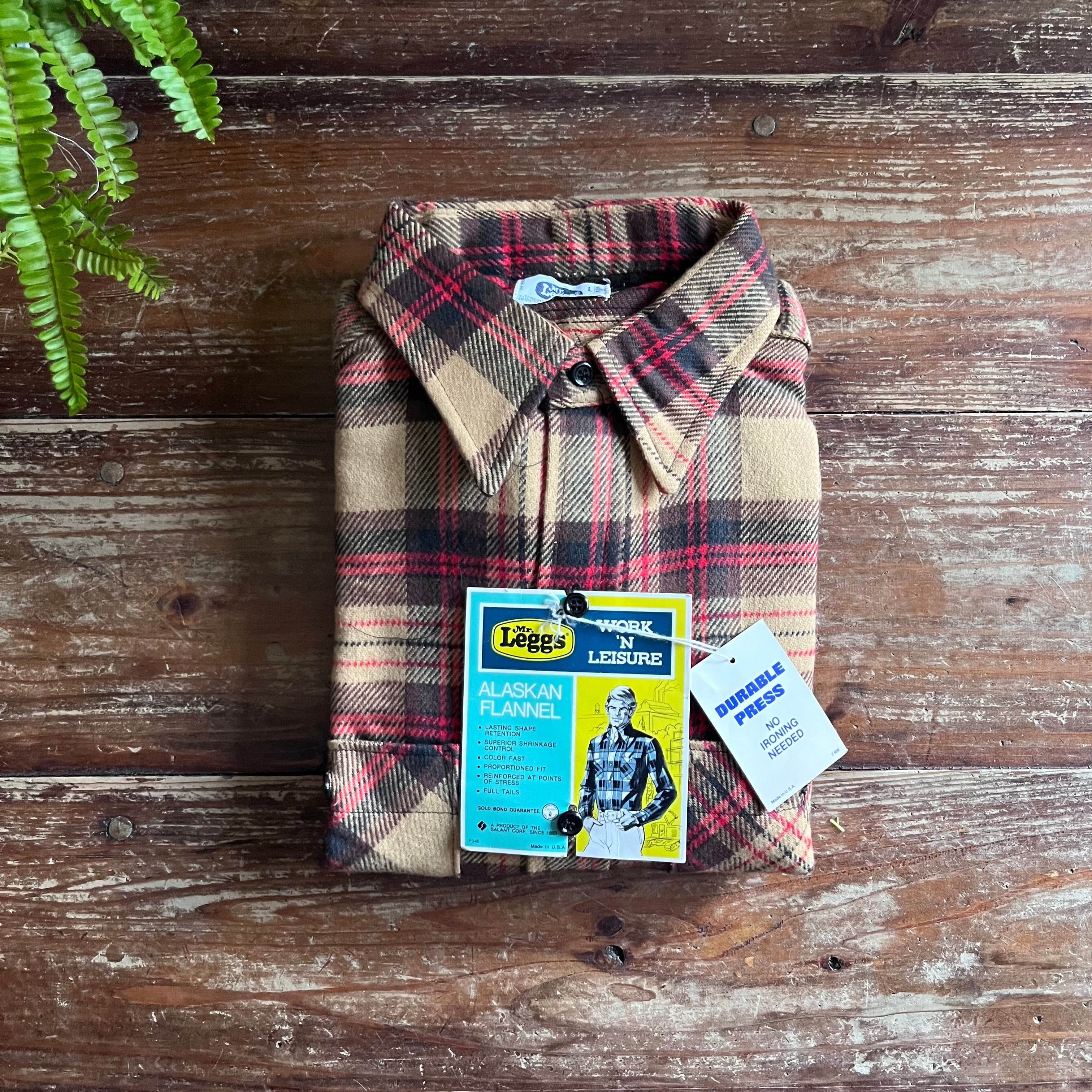 1970’s Deadstock “Mr. Leggs" Heavy Cotton Flannel Shirt/ L