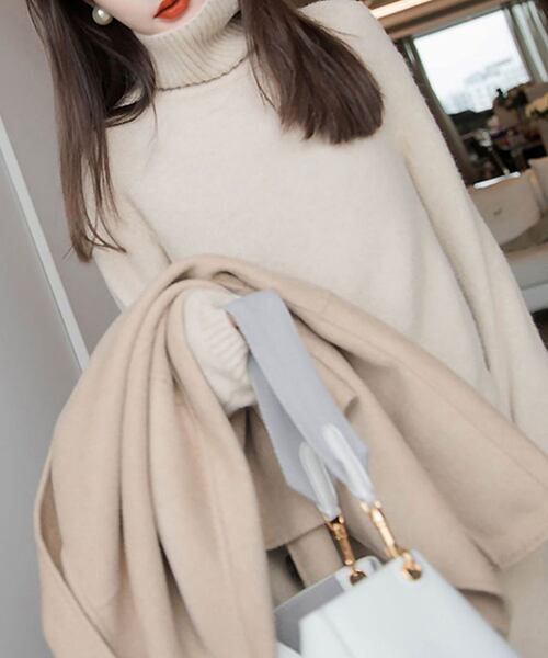 ルーズシルエット タートルネック Iラインニットワンピース Al 518 A Lot Of Love 公式