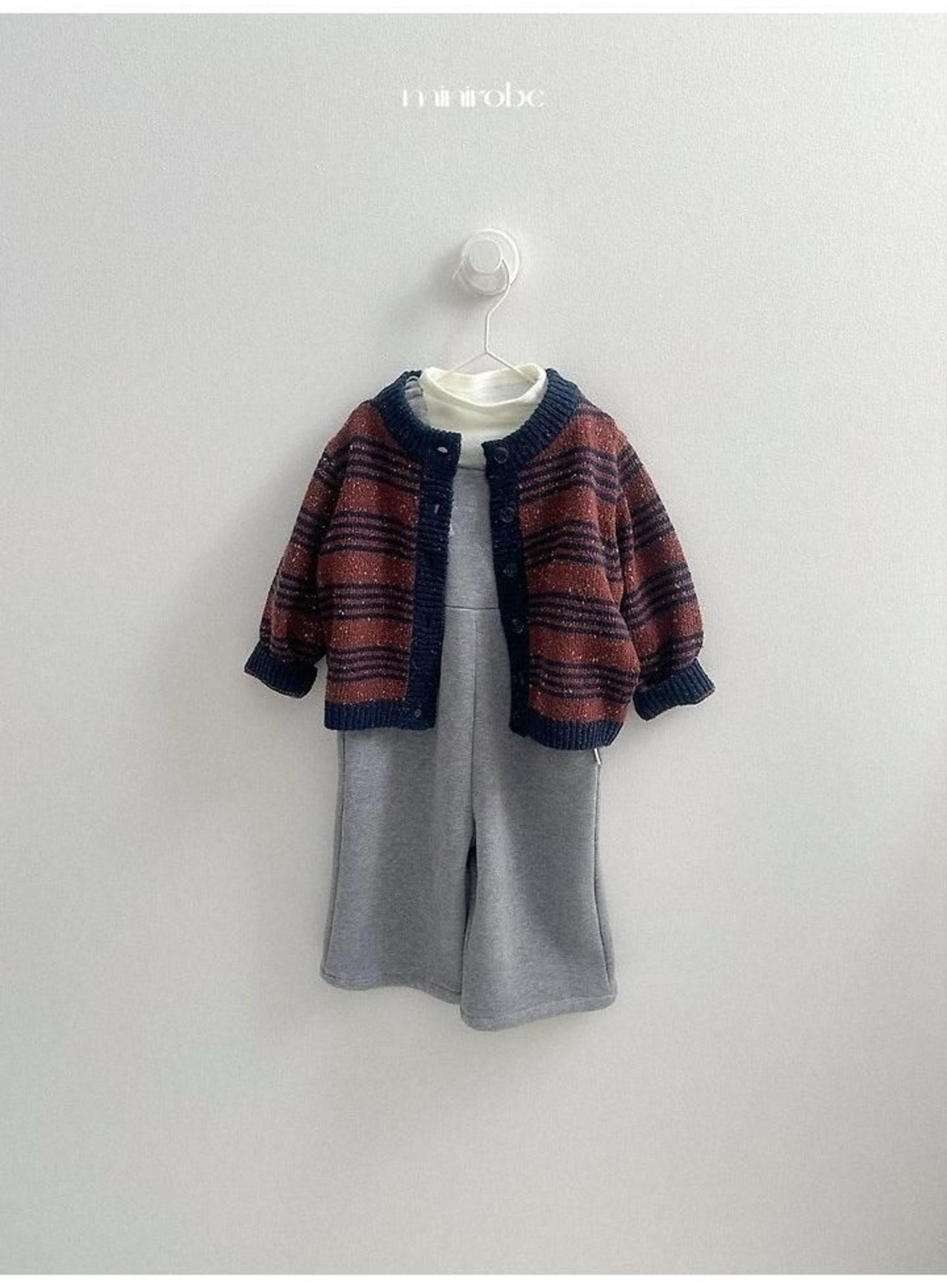 〖取寄〗韓国子供服 / 26winter / minirobe / ラインカーディガン / キッズ *S~XL*