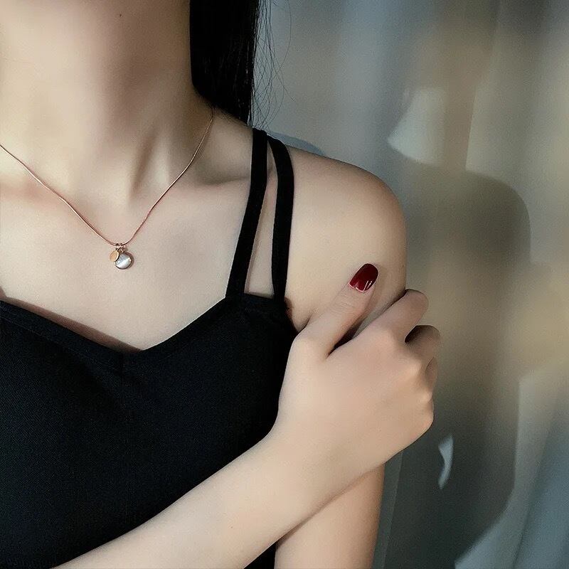 金アレ対応 ラウンドチャームネックレス (0209)