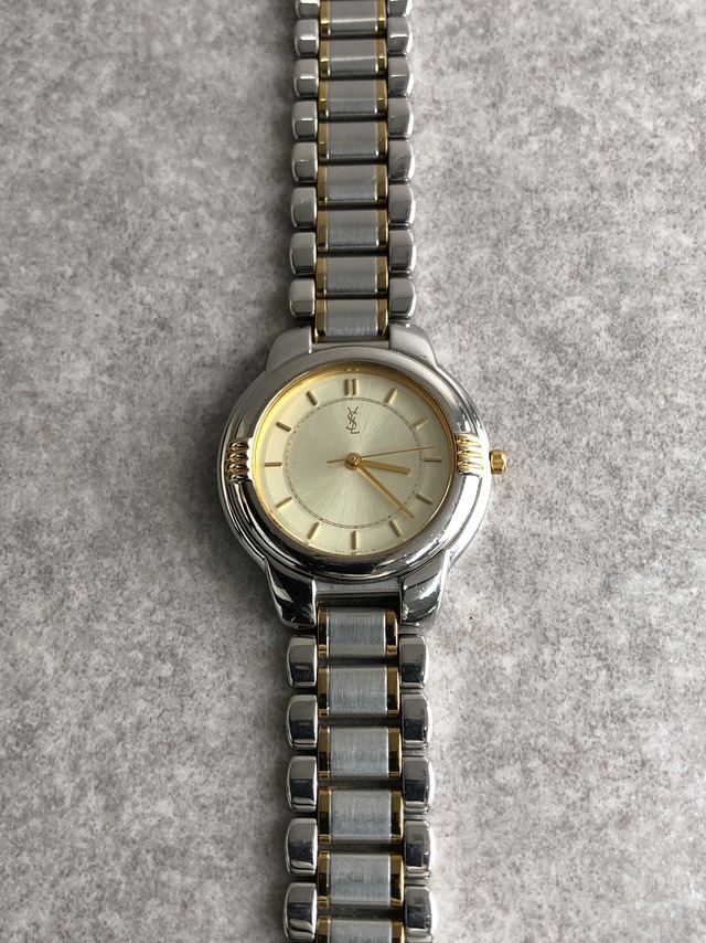Yves Saint Laurent イヴ・サンローラン 腕時計 シルバー ステンレススチール クウォーツ 6031-G11246TA vintage ヴィンテージ オールド vv2bv3