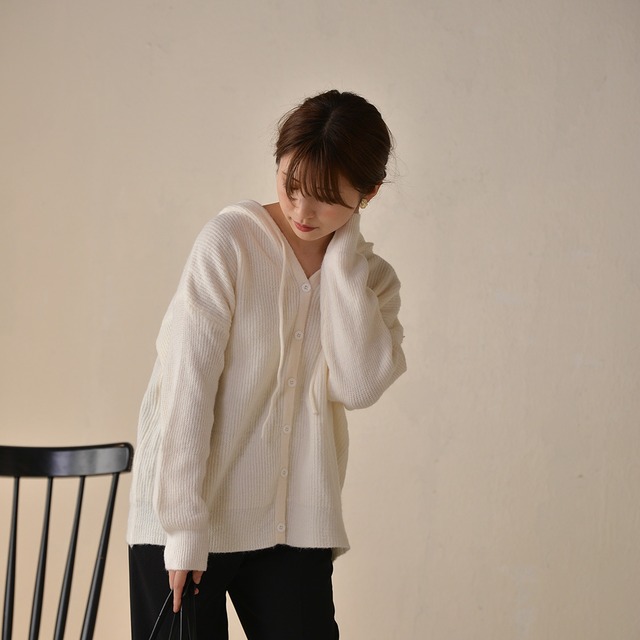 hood knit cardigan 02110047