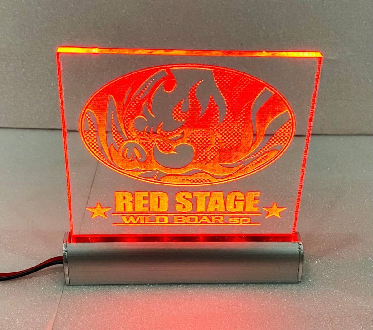 オリジナル LEDスタンド クリアベース レッド 高さ10.5㎝ 横幅10  