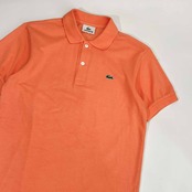 90s LACOSTE ラコステ 鹿の子 半袖 ポロシャツ 150/オレンジ系 ビンテージ