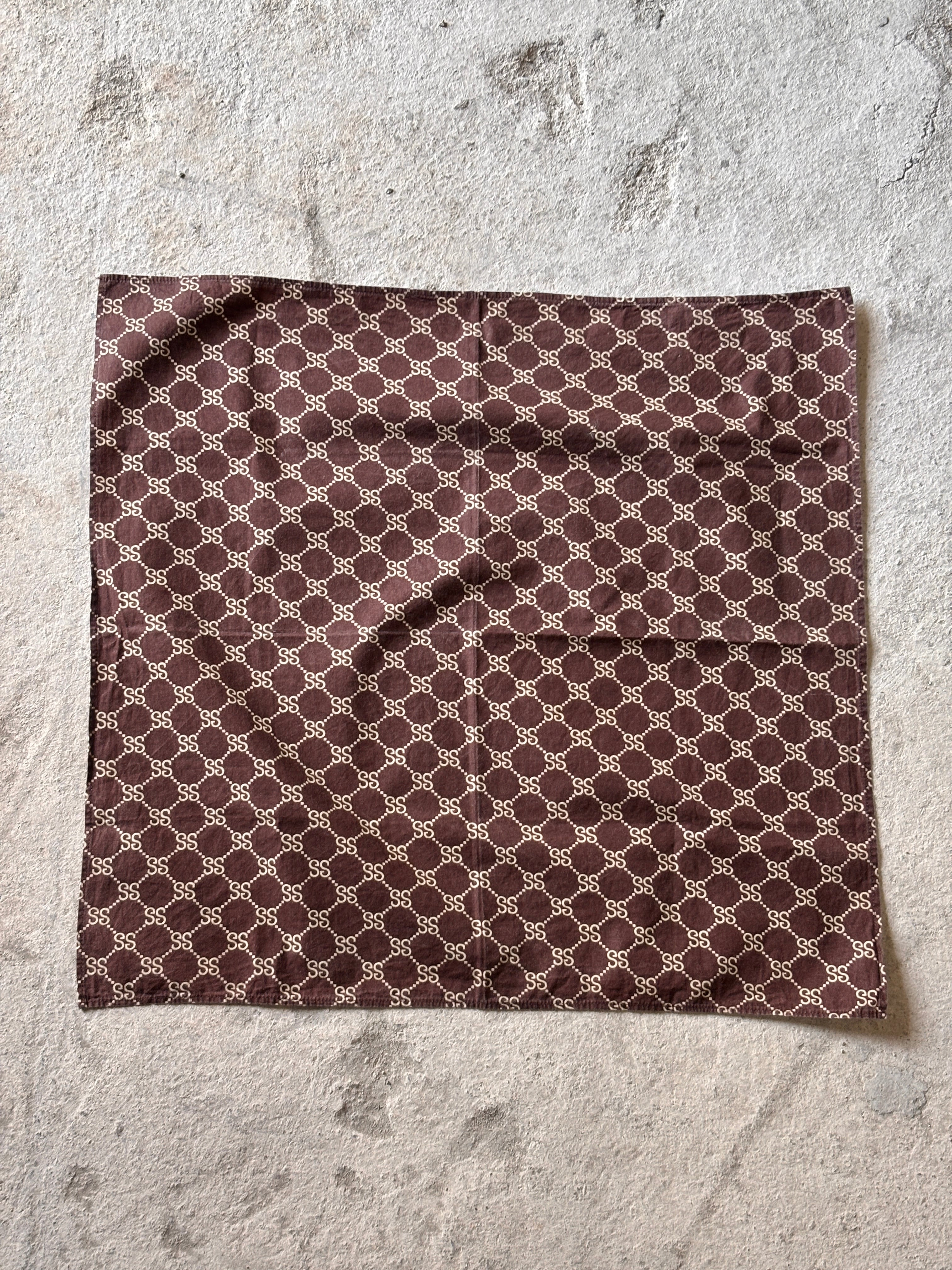 90～00s OLD STUSSY/Monogram print Bandana/USA製/モノグラム柄