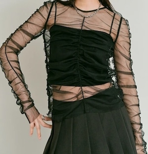 【衣】2wayシャーリングシアートップス