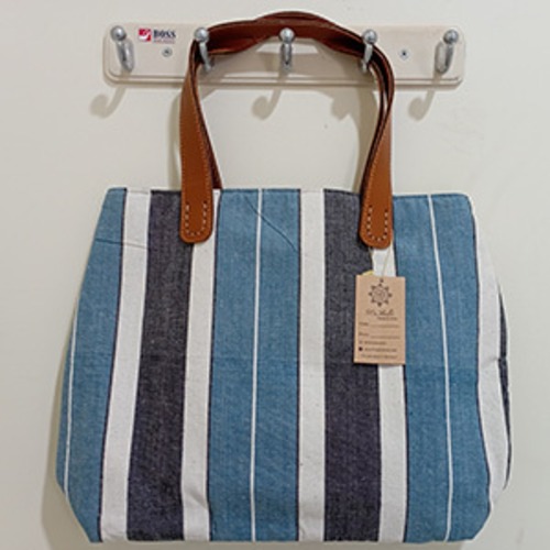 【アウトレット品】手織りロンジーコットントートバッグの商品画像2