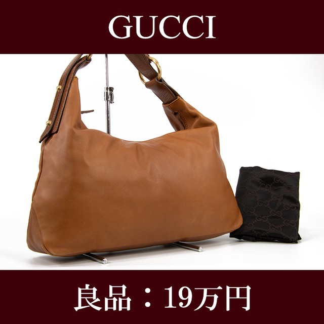 【全額返金保証・送料無料・良品】GUCCI・グッチ・ショルダーバッグ(ホースビット・人気・高級・レア・茶色・ブラウン・鞄・バック・F098)