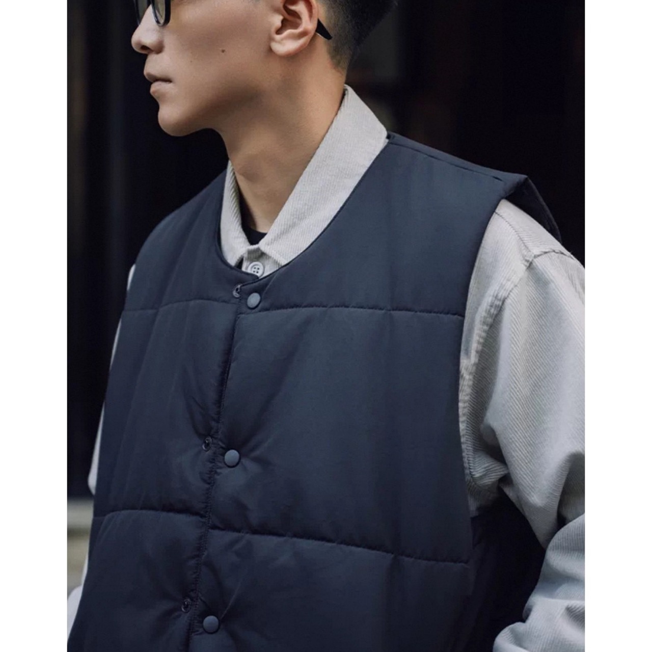 Padded snap button vest 1535 - 5