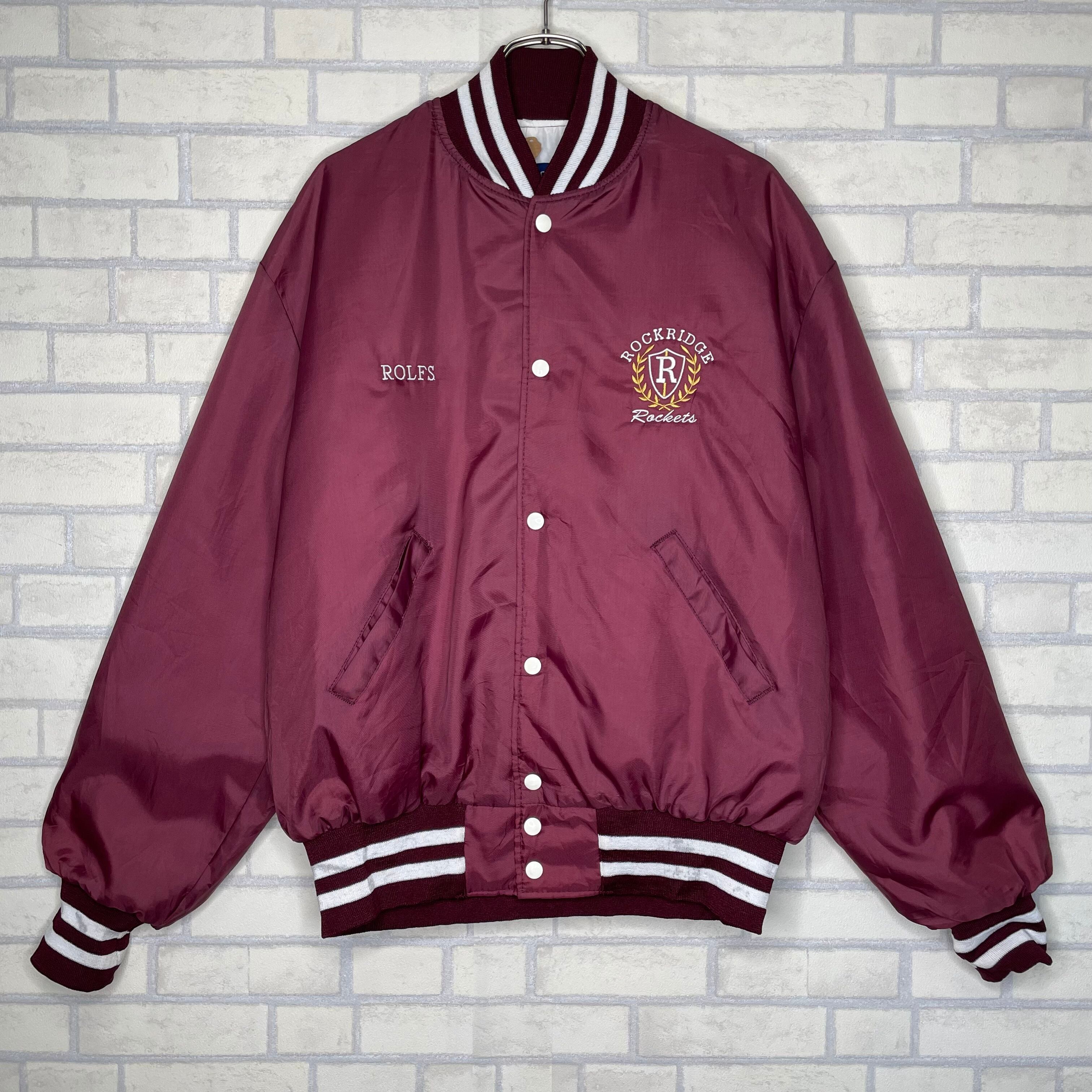 Holloway ナイロンスタジャン XL バーガンディ Made in USA 100 