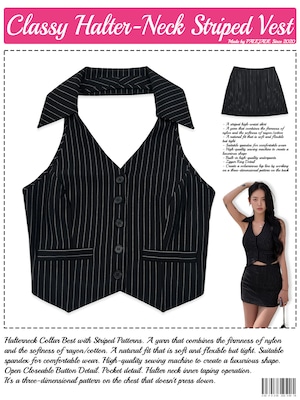 [PALE JADE] Classy Halter-Neck Striped Vest 正規品 韓国ブランド 韓国代行 韓国通販 韓国ファッション PALEJADE ペイルジェイド 日本