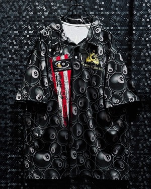 【ÆIEM】“MAGIC 8 BALL” billiards all-over graphic layered bowling shirt
