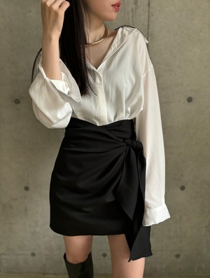 カシュクール巻きスカート【ブラック】