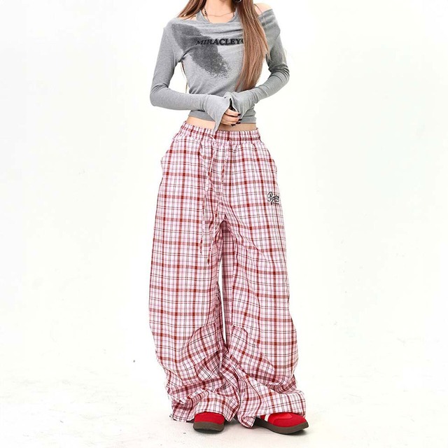 チェックレースミックスイージーパンツ
 2col   R01604