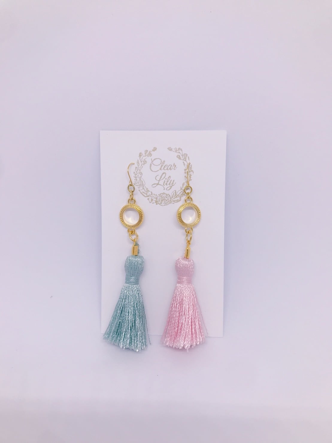 【1291】小花とタッセルのピアス パステルなタッセルのピアス♡K14GF | Clear Lily