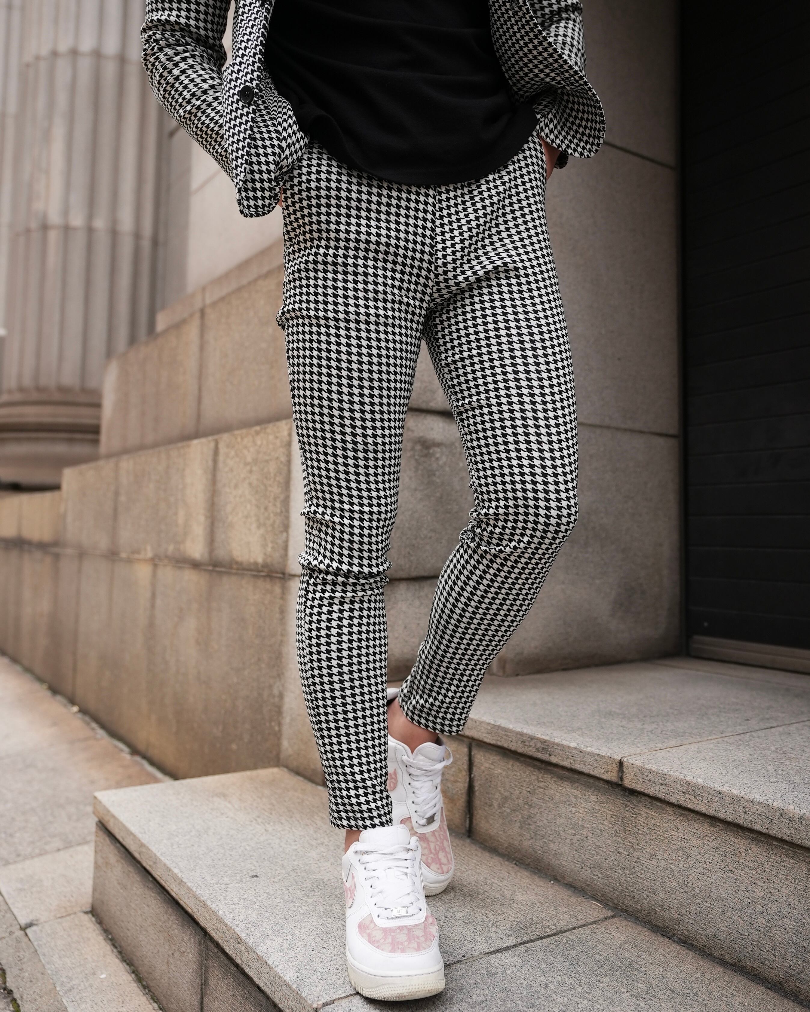 千鳥柄 RELAX SLIM PANTS【BEL24-014】 | BELINDA OFFICIAL