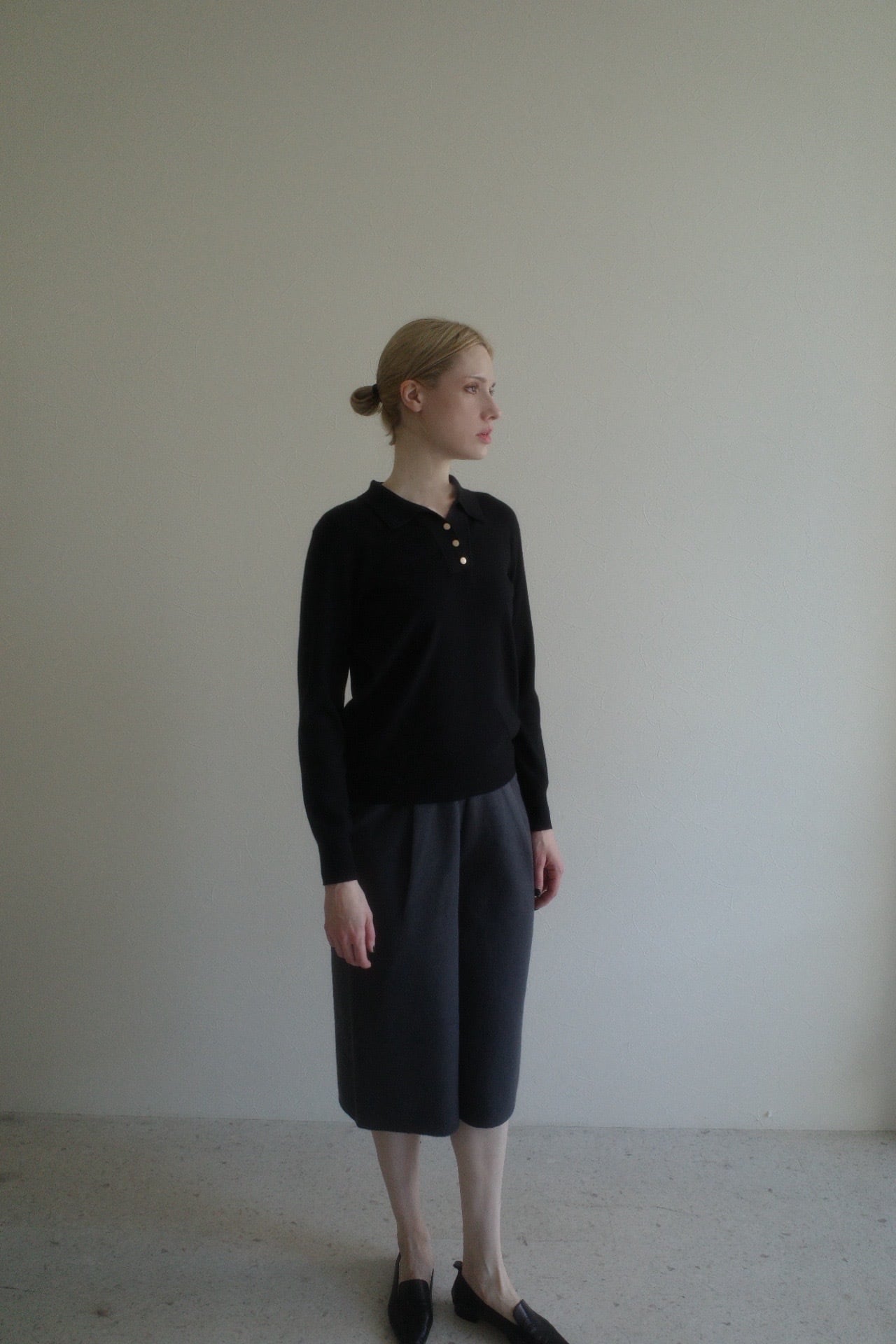 knit half pants (gray)