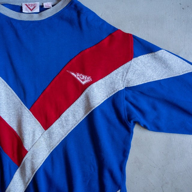 "PONY" '90s vintage Multi color sweat pullover
