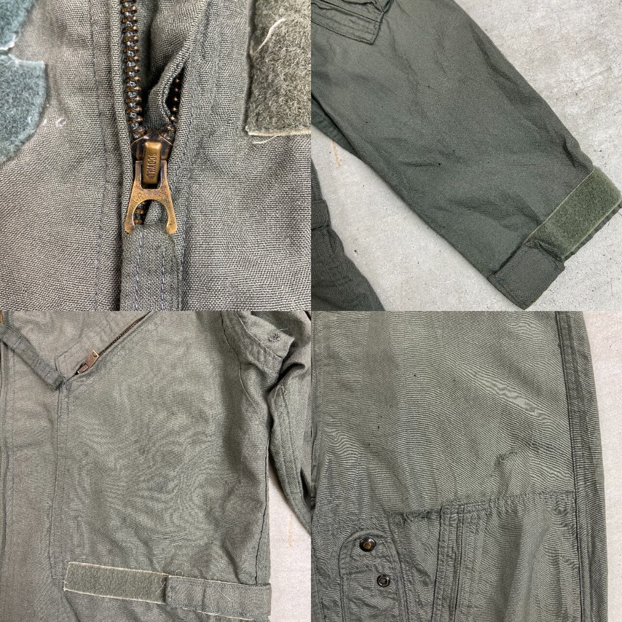 70sUSミリタリーフライトスーツつなぎSCOVILL GRIPPER実物 70年代 U.S.AIRFORCE CWU‐27/P フライトスーツ メンズL相当 古着 70s