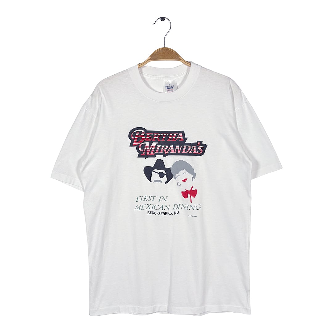 90s メキシカンレストラン USA製 ヴィンテージ Tシャツ ホワイト シングルステッチ MURINA サイズXL BZ0676
