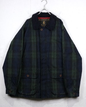 【Caka act2】“ORVIS” “Halley Stevensons” Black Watch Loose Vintage Oiled Coverall Jacket