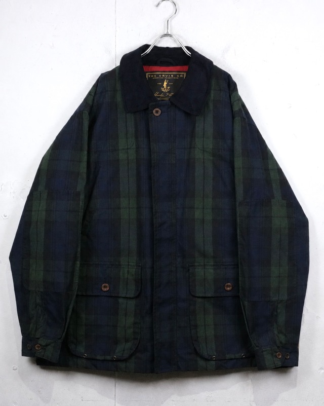 【Caka act2】“ORVIS” “Halley Stevensons” Black Watch Loose Vintage Oiled Coverall Jacket