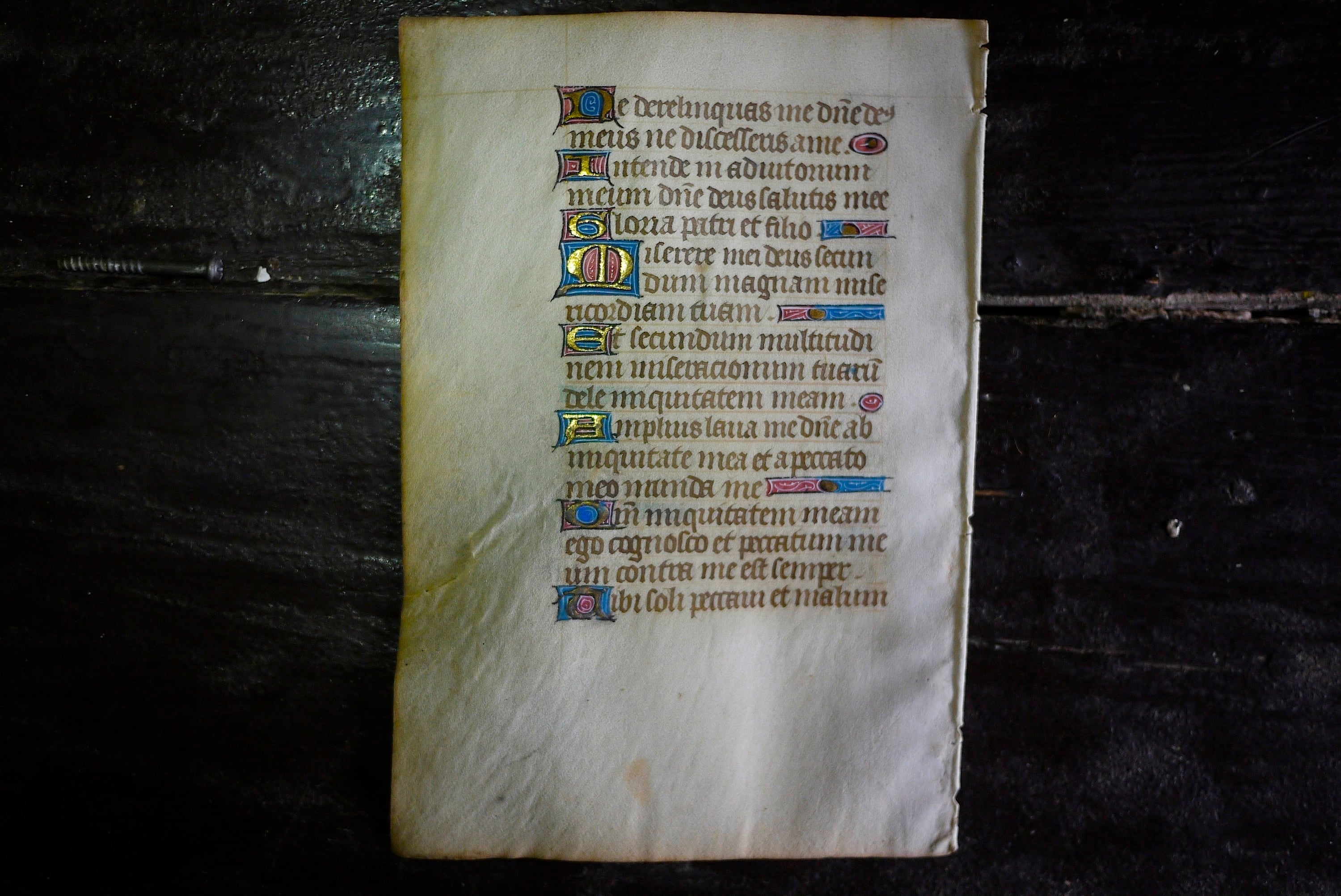 1440年仏 時祷書 金彩零葉 羊皮紙 中世