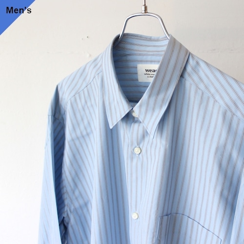 weac. CASUAL DRESS SHIRTS　（SAX STRIPE）