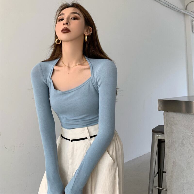 ウェスト薄手ショートTシャツ シャツ サマートップス レディース ロング 夏物 ピュア ガールズファッション24052003043